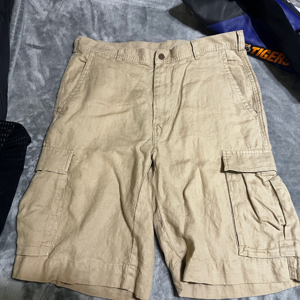 Jos. A. Bank Tan Cargo Shorts Casual Linen